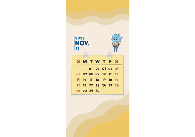  2022月曆桌布-11月(手機版)圖檔