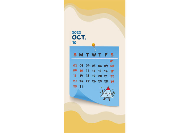  2022月曆桌布-10月(手機版)圖檔
