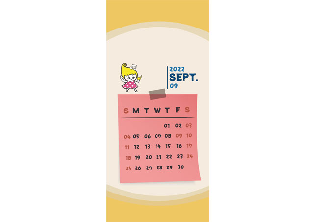  2022月曆桌布-9月(手機版)圖檔
