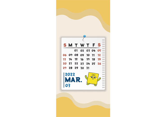 2022月曆桌布-3月(手機版)圖檔